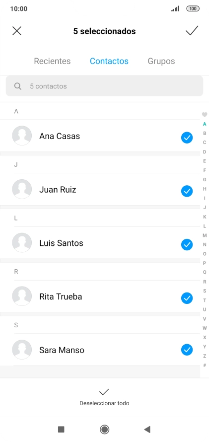 Pulsa el icono de aceptar.