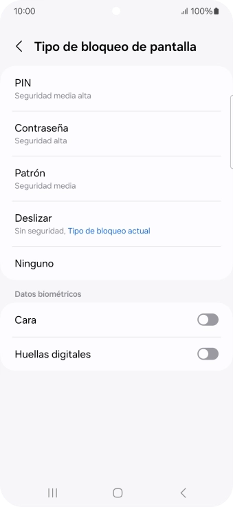 Pulsa Huellas digitales.