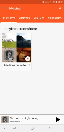 Pulsa una categoría y desplázate al archivo de música deseado.