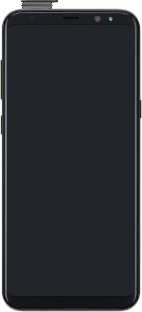 Retira el contenedor de tarjetas del teléfono.