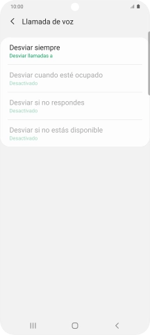 Pulsa el tipo de desvío deseado.