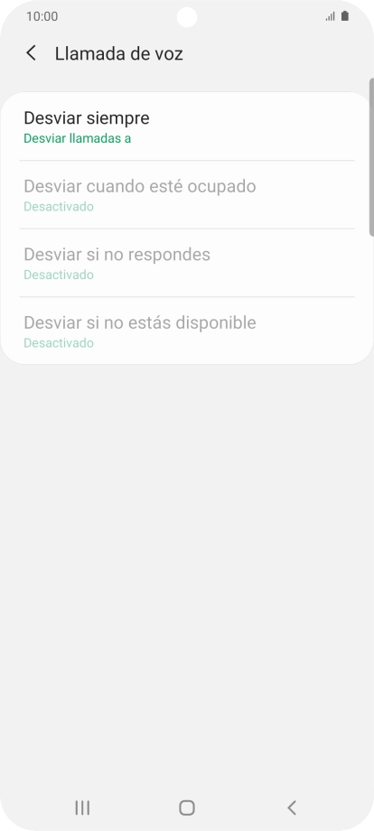 Pulsa el tipo de desvío deseado.