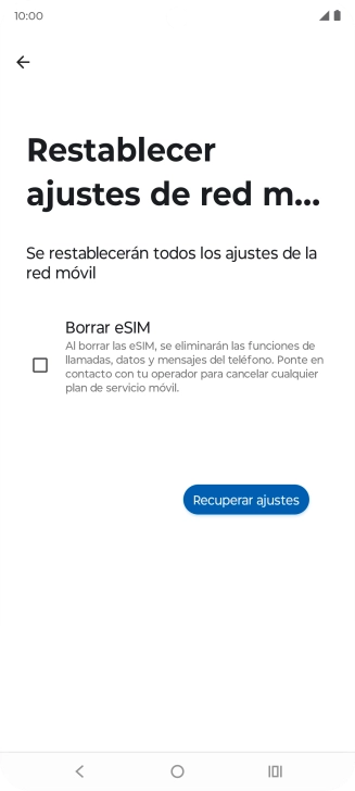 Pulsa Recuperar ajustes.