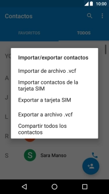 Pulsa Importar contactos de la tarjeta SIM.