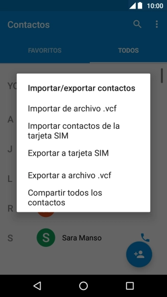 Pulsa Importar contactos de la tarjeta SIM.