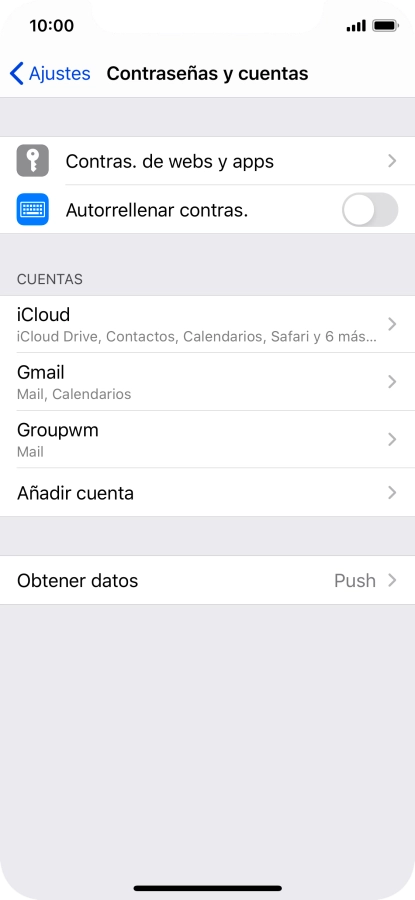 Pulsa la cuenta deseada.
