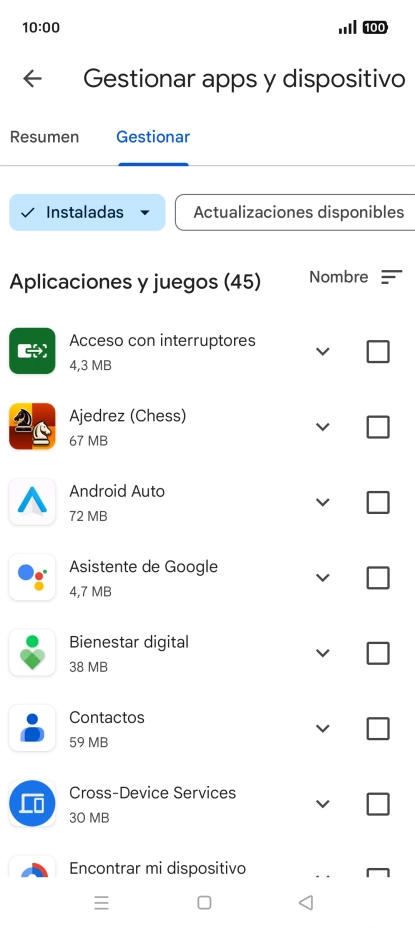 Pulsa la app deseada.