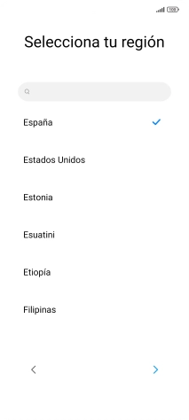 Pulsa el país o el área deseados.