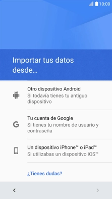 Pulsa la opción deseada y sigue las indicaciones de la pantalla para transferir contenido desde el otro teléfono y finalizar la activación de tu teléfono.