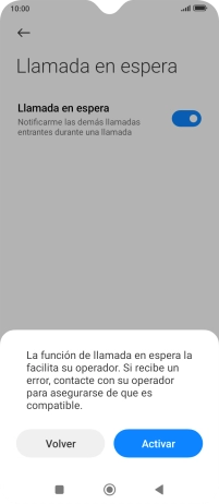Si activas la función, pulsa Activar.