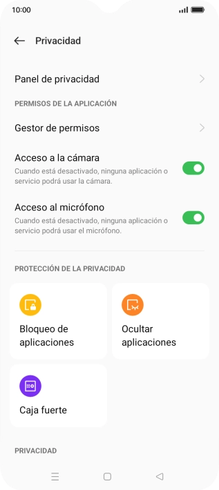 Pulsa Gestor de permisos.