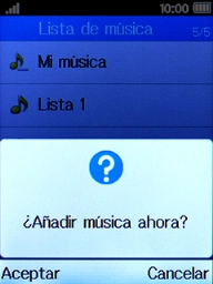 Pulsa la tecla de selección izquierda  y desplázate a la carpeta deseada.