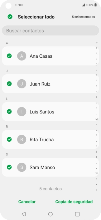 Pulsa Copia de seguridad.