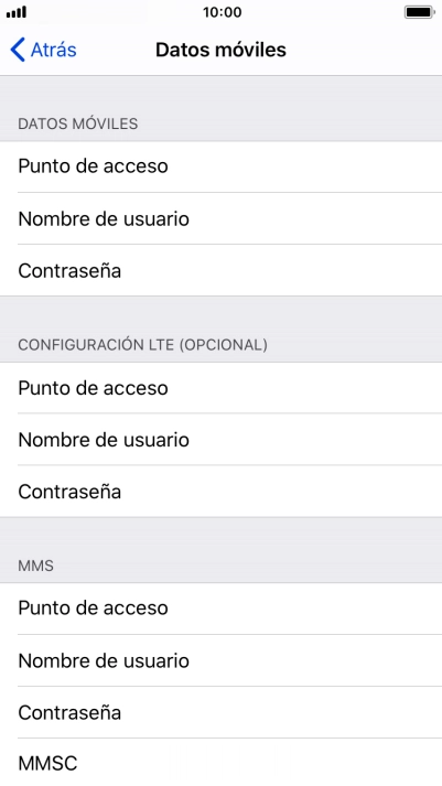 Pulsa  Punto de acceso e introduce airtelwap.es.