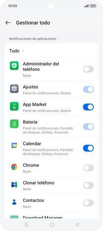 Pulsa el indicador junto a las apps deseadas para activar o desactivar la función.