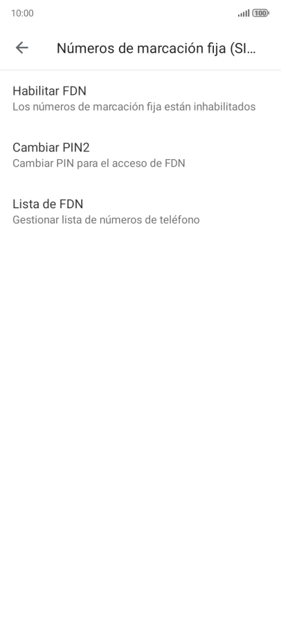 Pulsa Habilitar FDN.