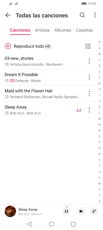 Pulsa el título de la canción en la parte inferior de la pantalla.