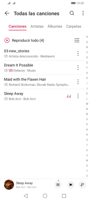 Pulsa el título de la canción en la parte inferior de la pantalla.
