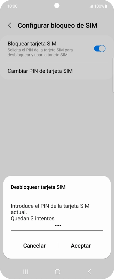 Introduce tu código PIN y pulsa Aceptar.