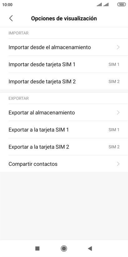 Pulsa Importar desde ‹tarjeta SIM›.