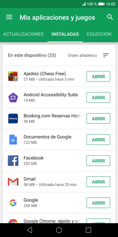 Pulsa la app deseada.