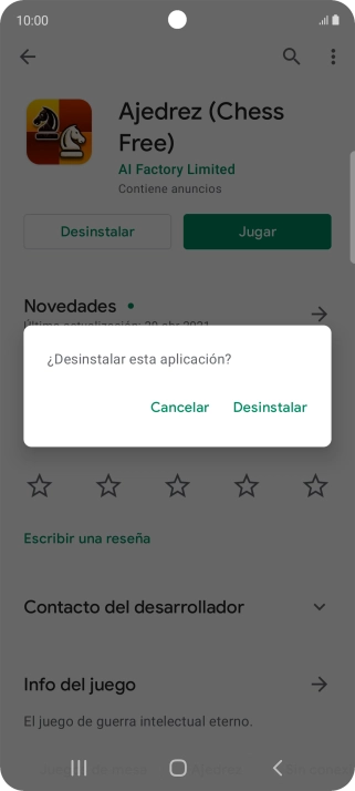 Pulsa Desinstalar.