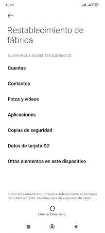 Pulsa Eliminar todos los d....