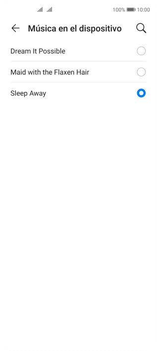 Al encontrar un timbre de llamada de tu gusto, pulsa dos veces la flecha hacia la izquierda.