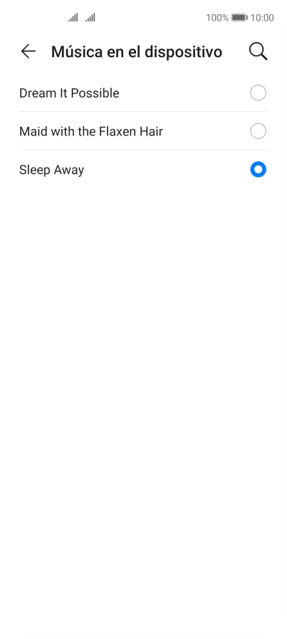 Al encontrar un timbre de llamada de tu gusto, pulsa dos veces la flecha hacia la izquierda.