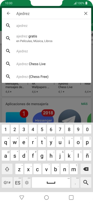 Introduce el nombre del tema o de la app y pulsa el icono de búsqueda.