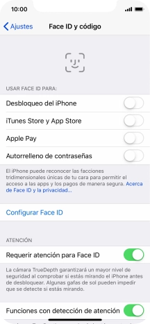 Pulsa Configurar Face ID.