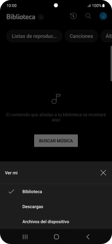 Pulsa Archivos del dispositivo y desplázate al archivo de música deseado.