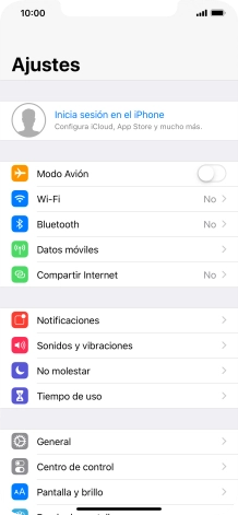 Pulsa Inicia sesión en el iPhone.