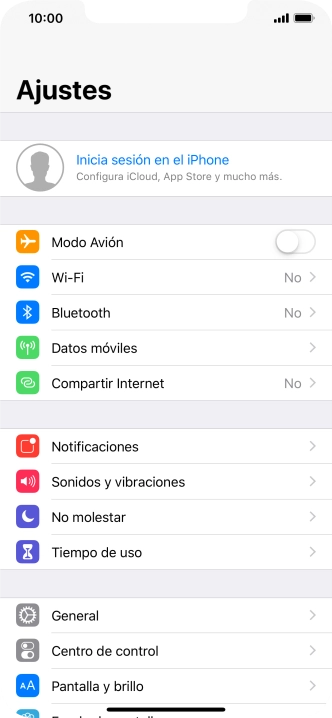 Pulsa Inicia sesión en el iPhone.