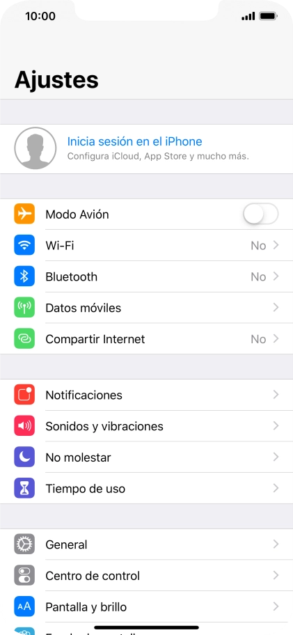 Pulsa Inicia sesión en el iPhone.