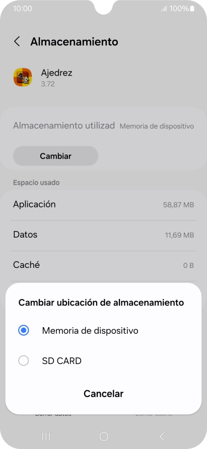 Pulsa el nombre de la tarjeta de memoria.