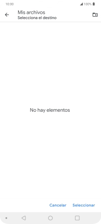 Si deseas crear una nueva carpeta, pulsa el icono de nueva carpeta y sigue las indicaciones de la pantalla para crearla.