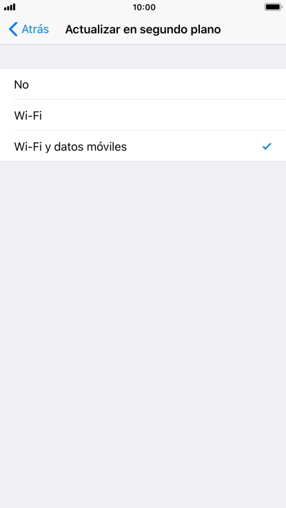 Para desactivar la actualización de apps en ejecución, pulsa No.