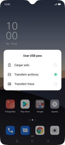 Pulsa Transferir archivos.