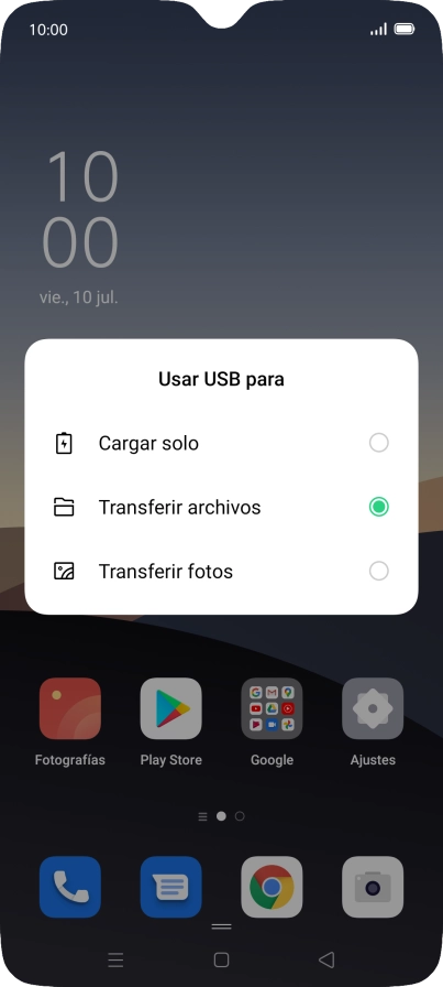 Pulsa Transferir archivos.