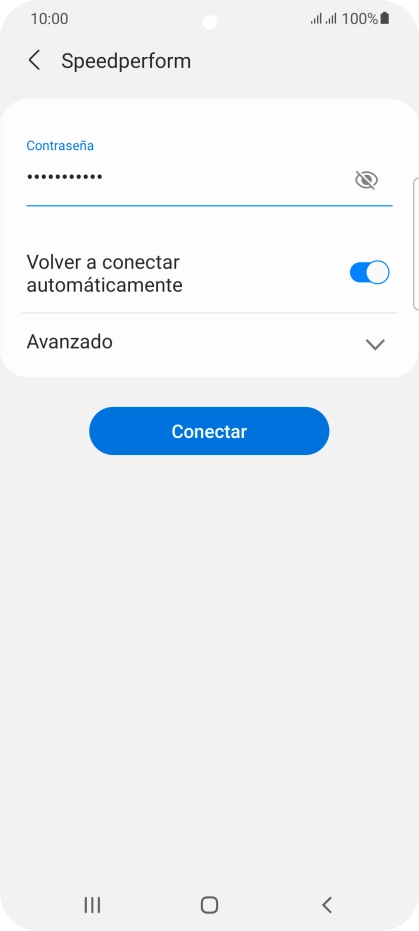 Introduce la contraseña de la red wifi y pulsa Conectar.