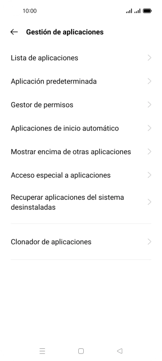 Pulsa Gestor de permisos.