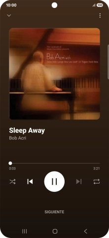 Pulsa la flecha hacia la derecha para ir al archivo de música siguiente.