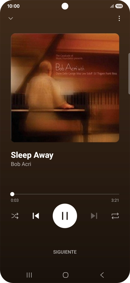 Pulsa la flecha hacia la derecha para ir al archivo de música siguiente.