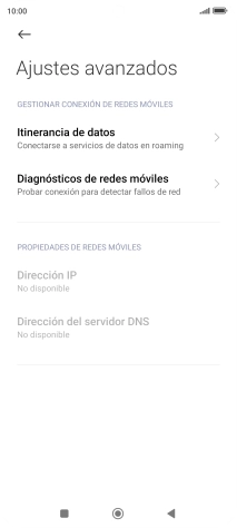 Pulsa Itinerancia de datos.