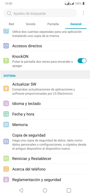 Pulsa Reiniciar y Restablecer.
