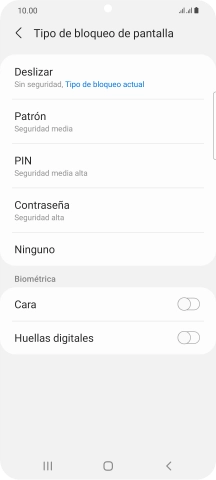 Pulsa Huellas digitales.