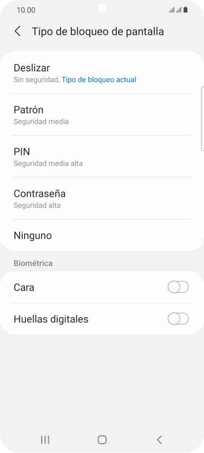 Pulsa Huellas digitales.