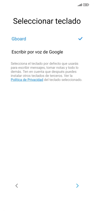 Pulsa la flecha hacia la derecha.