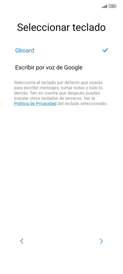 Pulsa la flecha hacia la derecha.
